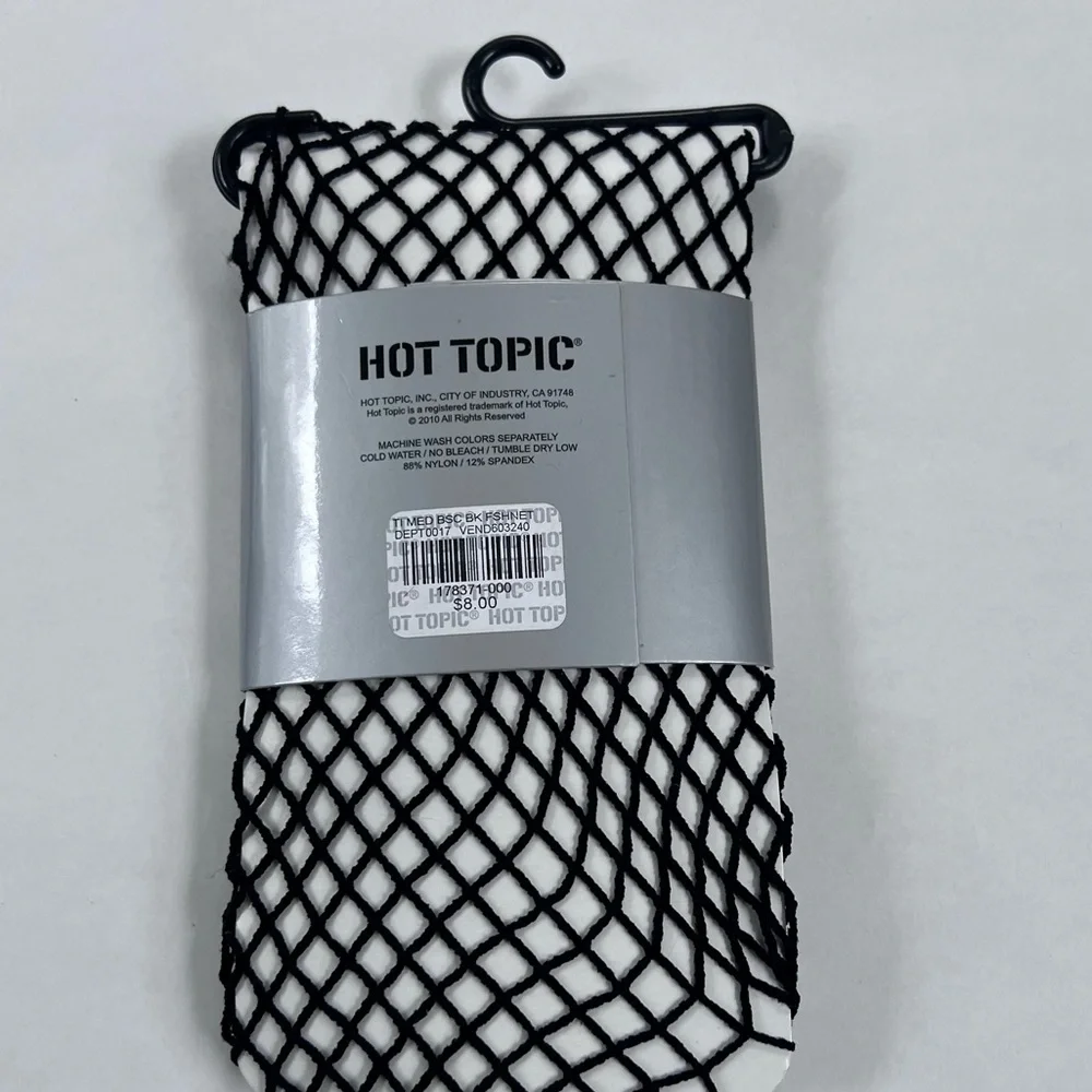 Tights 1 each: Hot Topic Black Fishnets, Hue Control Top Sheer Cable Black SZ 1